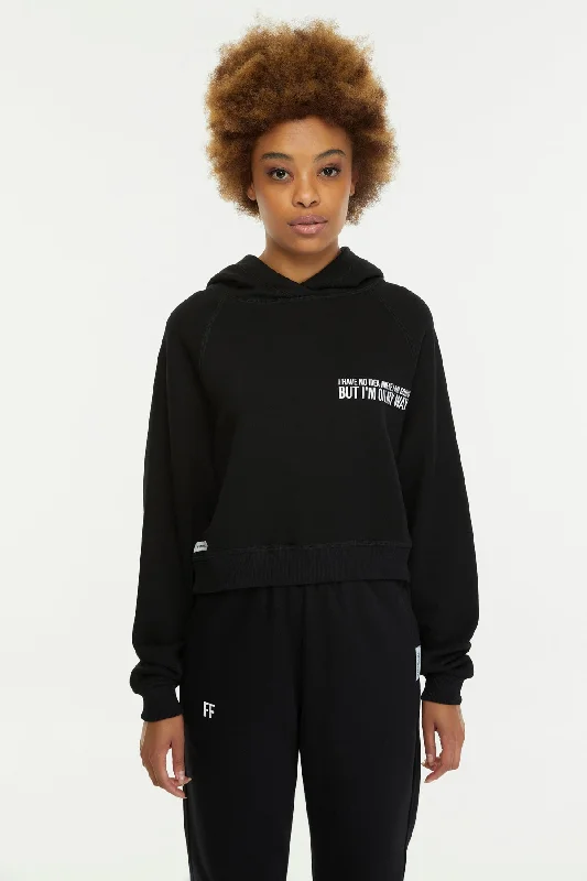 I Have No Idea Where I Am Going, But I'm On My Way / Crop Hoodie Hoodie with Hidden Zipper Minimalist Clean