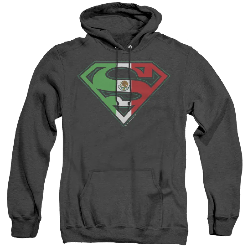 Superman Mexican Flag Shield - Heather Pullover Hoodie Sarouel Sleeve Pullover