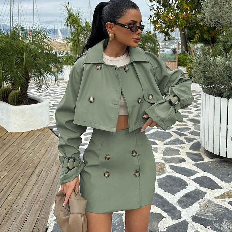High Grade British Short Work Clothes Coat Hip Skirt Retro Set Tweed Herringbone Houndstooth High Grade British Short Work Clothes Coat Hip Skirt Retro Set Tweed Herringbone Houndstooth