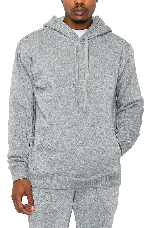 Men's Essential Fleece Pullover Hoodie Cap Sleeve Casual