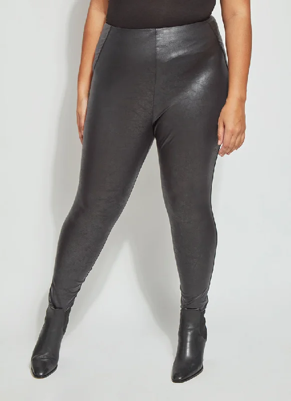 Matilda Foil Legging (Plus Size, 28" Inseam) Stylish Side-Stripe Leggings