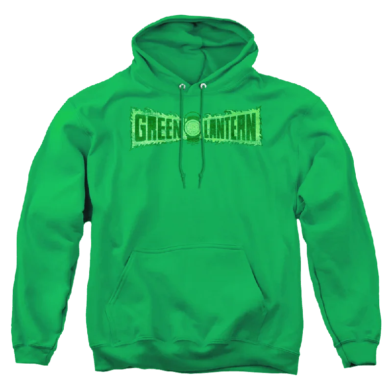 Green Lantern Flame Logo - Pullover Hoodie Bardot Neck Top
