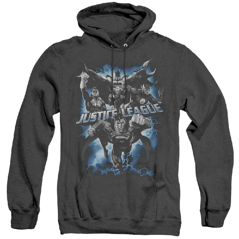 Justice League Justice Storm - Heather Pullover Hoodie Open Front Cardigan