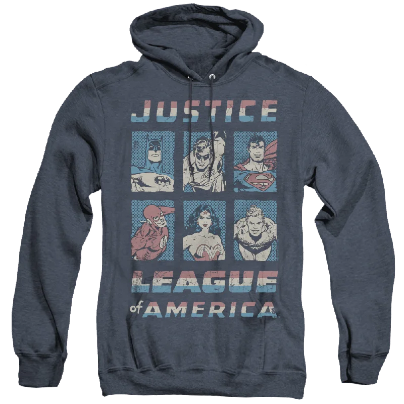 Justice League American League - Heather Pullover Hoodie Notched Neck Pullover