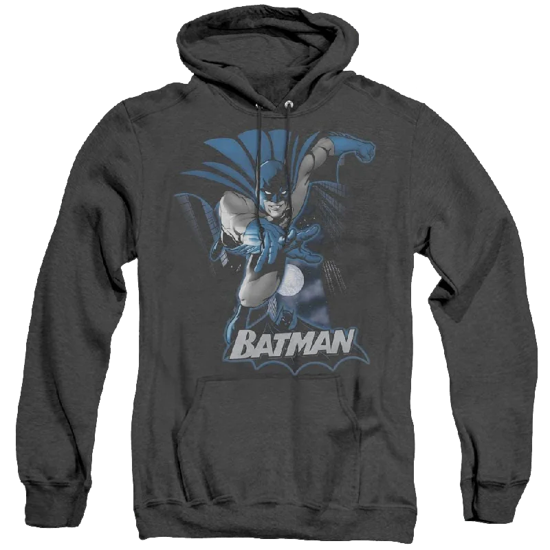 Dc Batman Batman Blue & Gray - Heather Pullover Hoodie Hooded Pullover Sweater