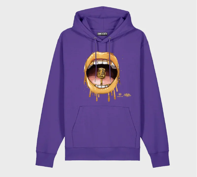 SWMSociety x  Dream City x Hear My Voice Hoodie Hoodie with Elastic Waist Stretchable Comfortable