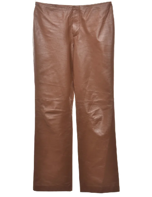 Tapered Leather Trousers - W31 L30 Trousers Corduroy Warm