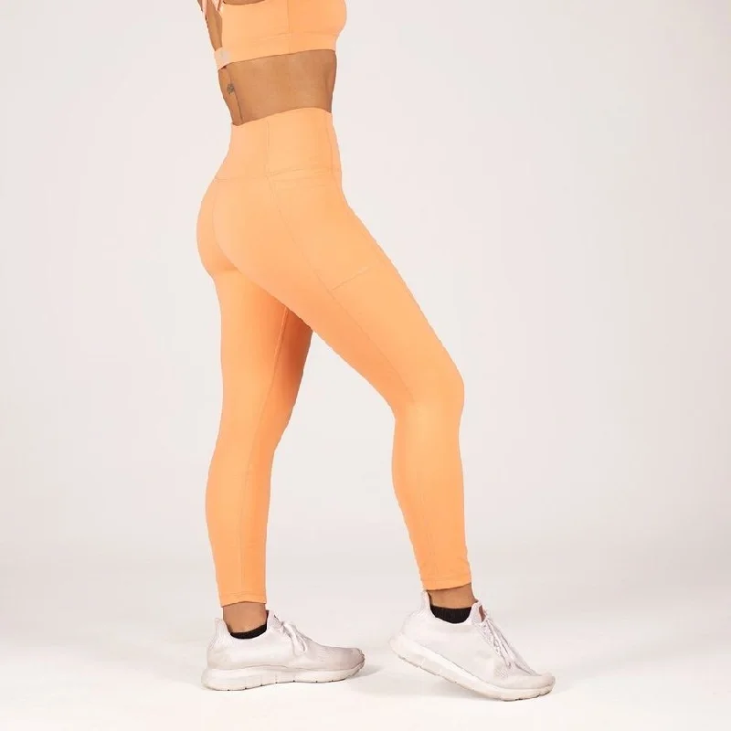 Women's Agility 7/8 High Waisted Leggings - Apricot Crush Elegant Sheer Leggings