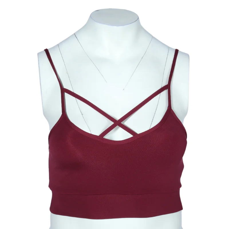 Crisscross Front Strappy Crop Top Boxy Fit Fitted Loose