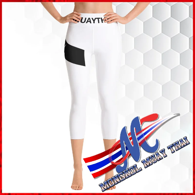 Mongkol Yoga Capri Leggings Classic Solid Color Leggings