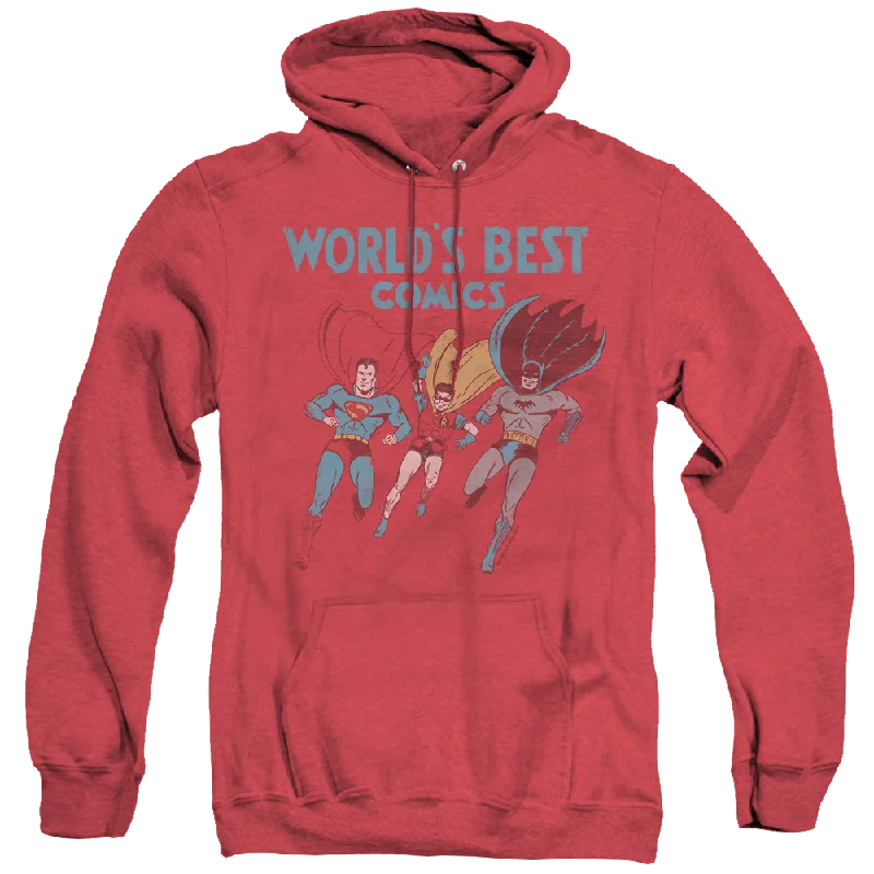 Justice League Worlds Best - Heather Pullover Hoodie Tight Sleeve Top