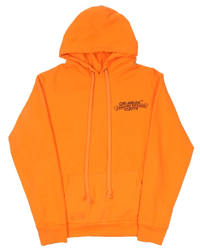 Off-White Orange Hoodie Hoodie with Camouflage Military Edgy
