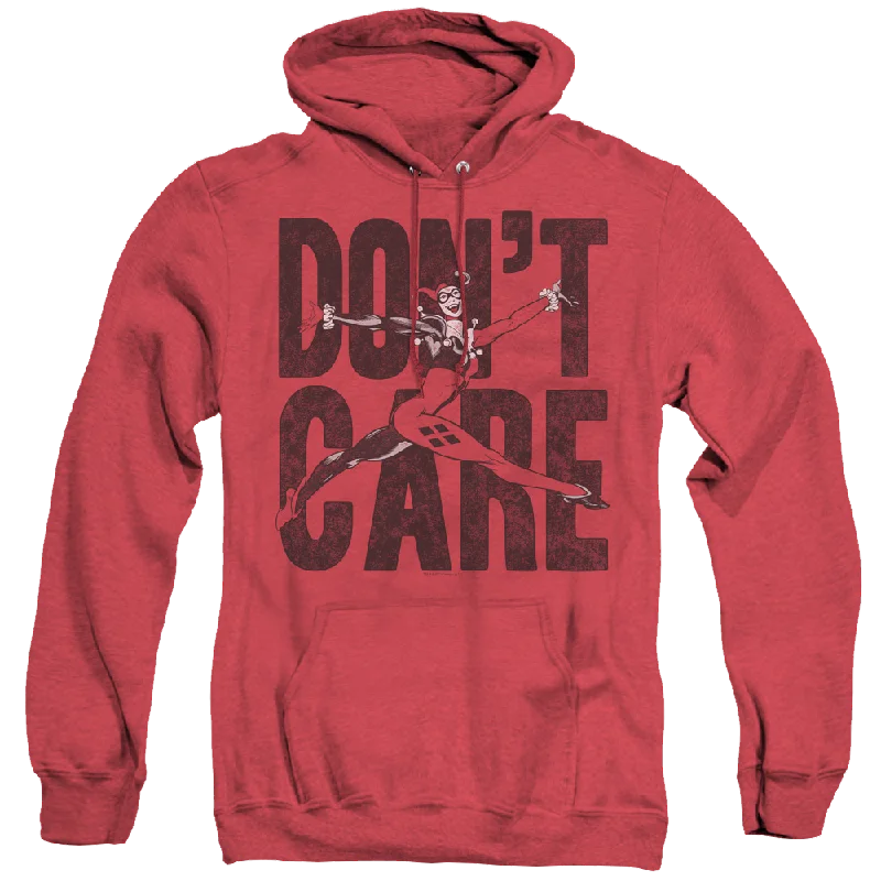 Harley Quinn Don’T Care - Heather Pullover Hoodie Mock Neck Pullover