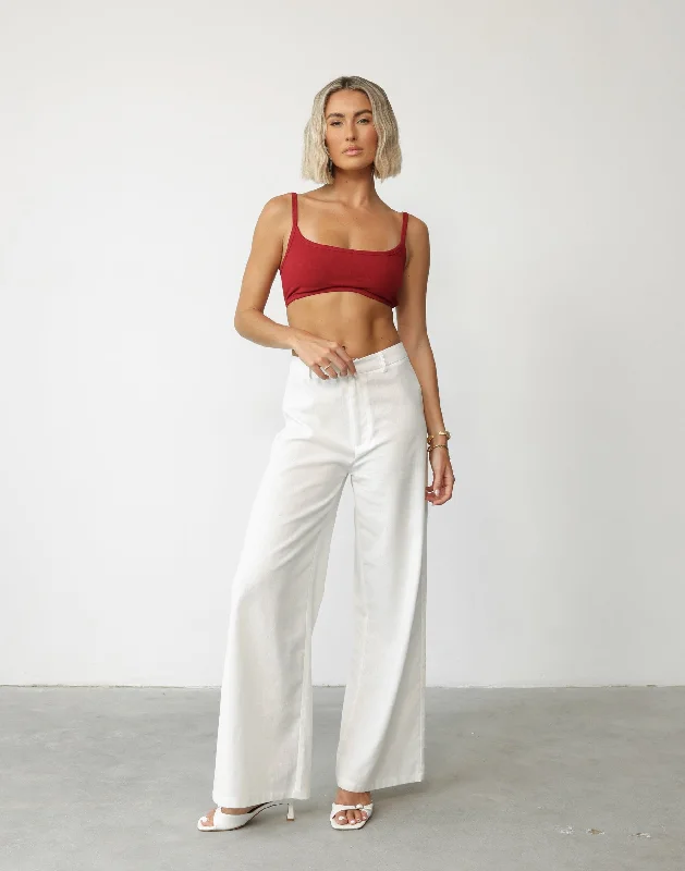 Malina Crop Top (Cherry) Front Pockets Side Pockets Patch Pockets