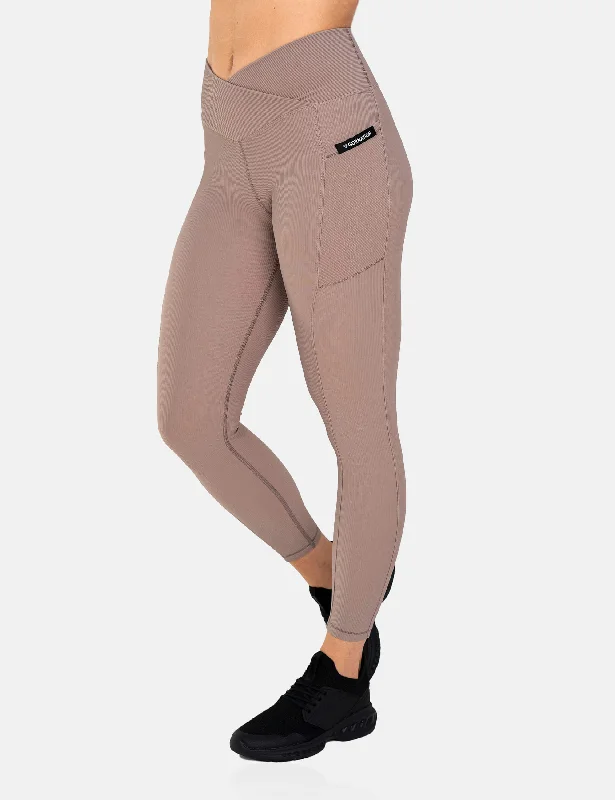 Rib Leggings Women Fashionable Embroidered Detail Leggings