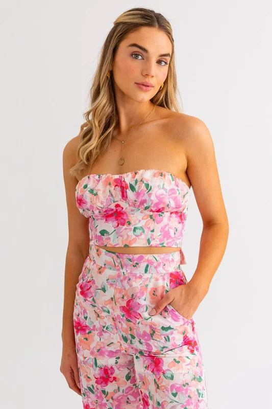 Tea Party in the Garden Crop Top - Final Sale Elegant Classic Vintage