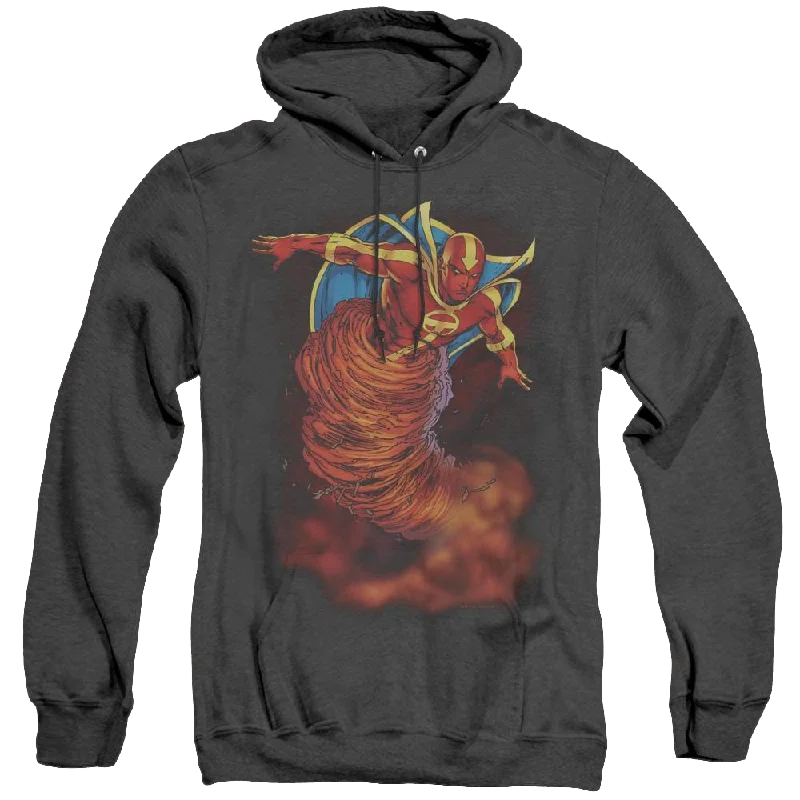 More Dc Characters Tornado Cloud - Heather Pullover Hoodie Ribbed Crew Neck