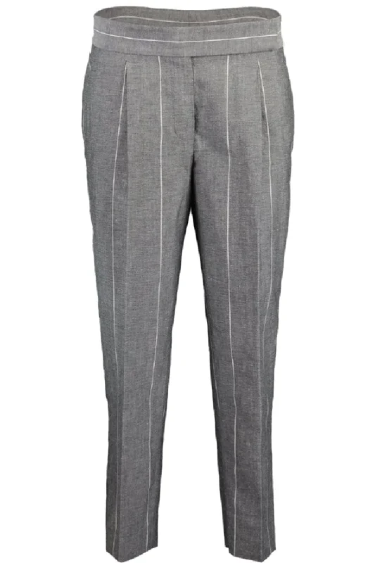 Pinstripe Trouser Trousers Print Floral