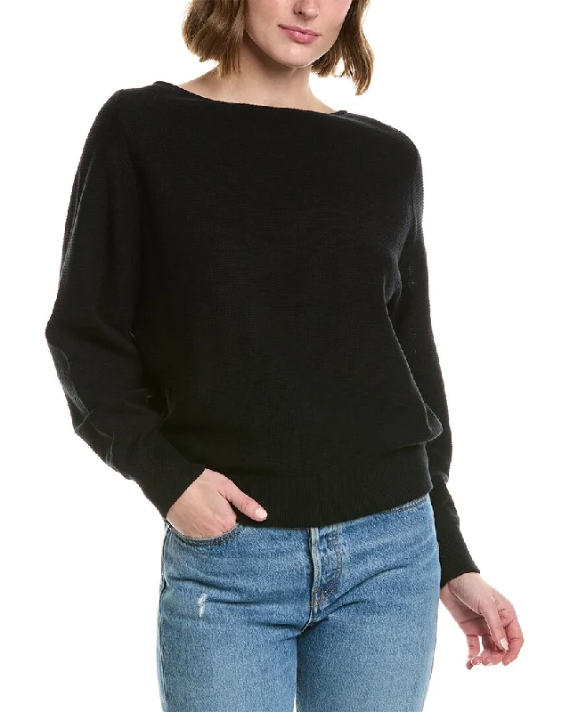 Vince Waffle Raglan Pullover Sabrina Neck Pullover