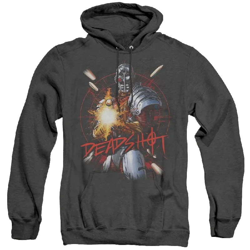 More Dc Characters Deadshot - Heather Pullover Hoodie Crew Neck Wool