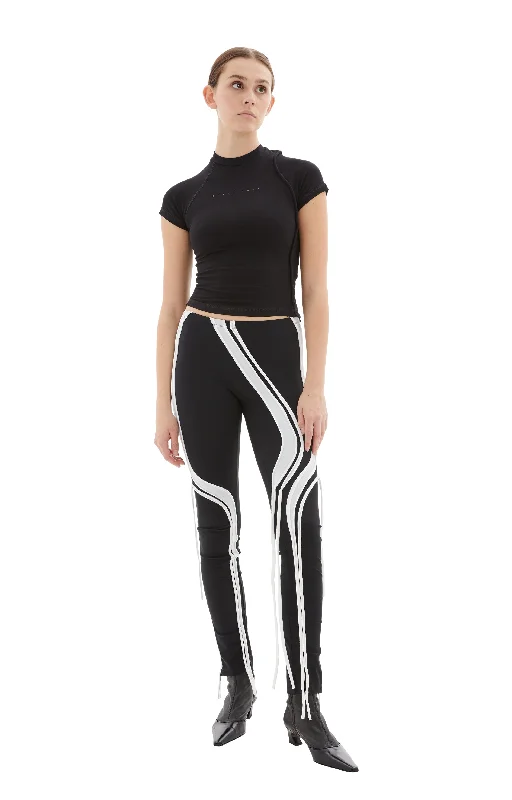 Strappy Leggings (Black) Fashionable Minimal Active Leggings