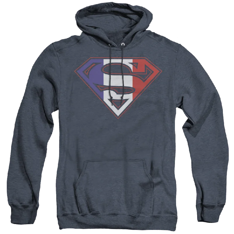 Superman French Shield - Heather Pullover Hoodie Halter Neck Top