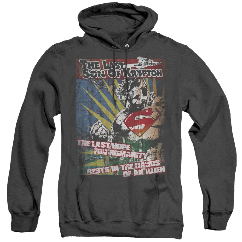 Superman Last Hope - Heather Pullover Hoodie Open Neck Pullover