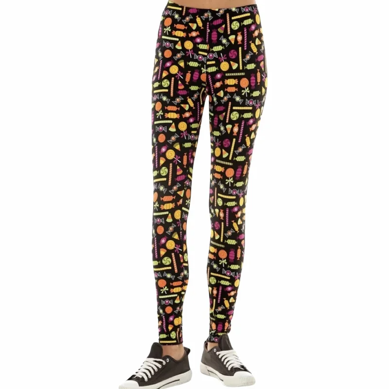 NO COMMENT - Halloween candy leggings Chic Printed Yoga Pants