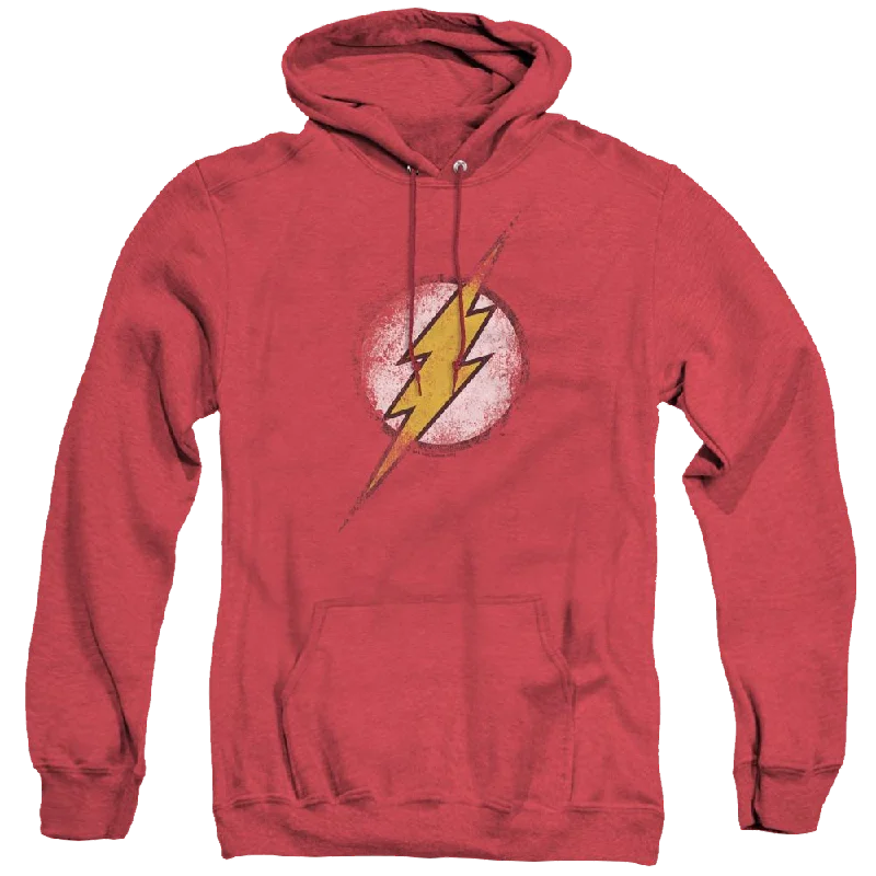 Flash, The Destroyed Flash Logo - Heather Pullover Hoodie One Shoulder Top