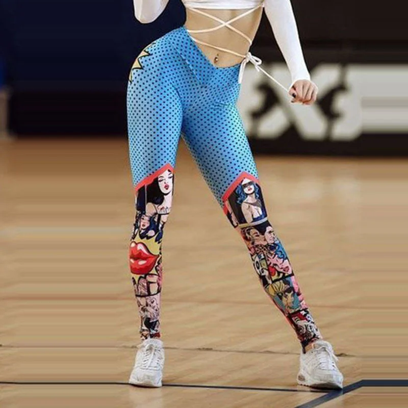 Comic Leggings Fashionable Printed Legging Pants