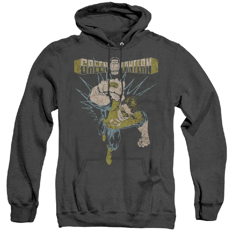 Green Lantern Powerful - Heather Pullover Hoodie Bateau Neck Pullover