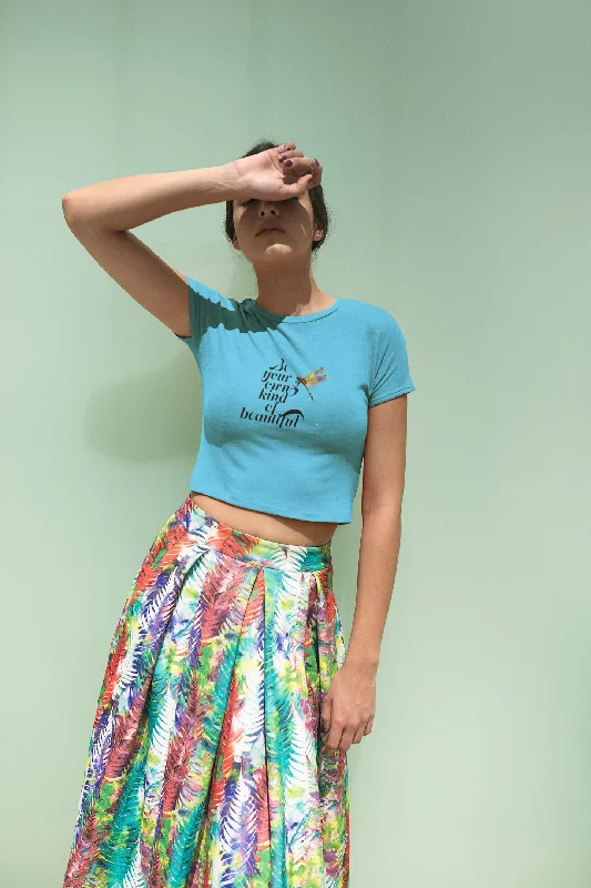 Own Kind Of Beautiful Crop Top For Ladies Zippered Buttoned Snapped