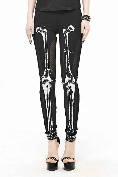 Black Punk Knit Skull Marrowbone Printed Leggings Womens Pants Trendy Cut-Out Activewear Leggings Black Punk Knit Skull Marrowbone Printed Leggings Womens Pants Trendy Cut-Out Activewear Leggings