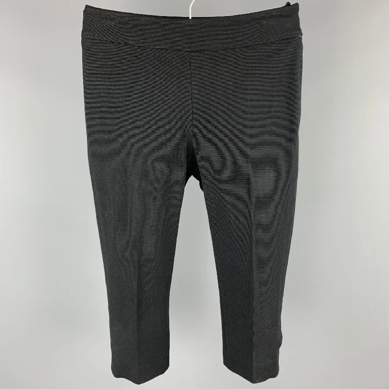 PAUL SMITH Blue Size 4 Black Rayon Blend Cropped Leggings Trendy Seamless Fit Leggings