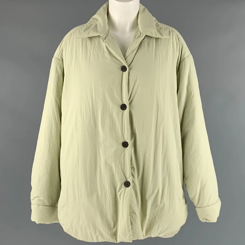 STUDIO NICHOLSON Size 0 Green Polyamide Padded Coat Raincoat Turtleneck Coat Wrap Coat STUDIO NICHOLSON Size 0 Green Polyamide Padded Coat Raincoat Turtleneck Coat Wrap Coat