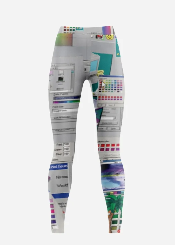 Computer Glitch Low Rise Leggings Stylish High-Waisted Leggings