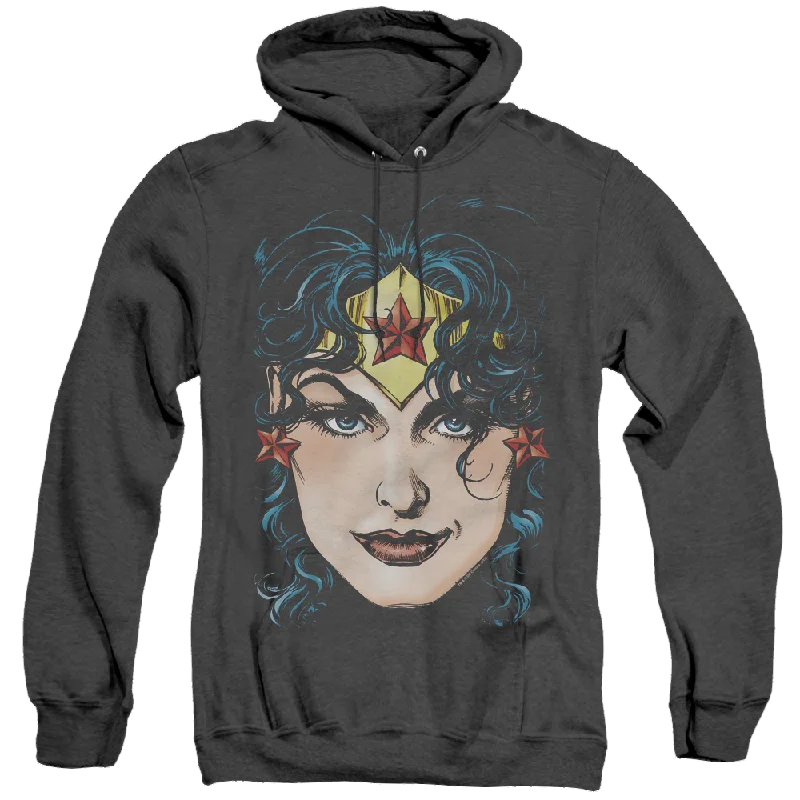 Wonder Woman Wonder Woman Head - Heather Pullover Hoodie High Neck Pullover