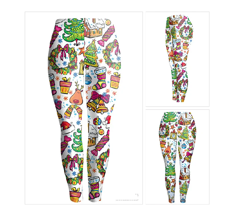 Christmas Leggings Comfortable Wide-Band Leggings