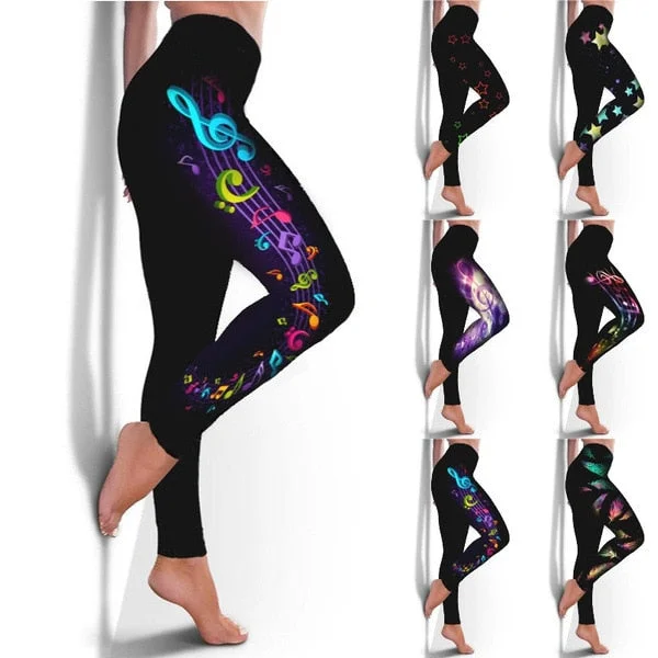 Cool Art Print Leggings Fashionable Quick-Dry Leggings