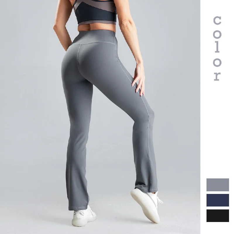 Flared Bottom Leggings Fashionable Embroidered Detail Leggings