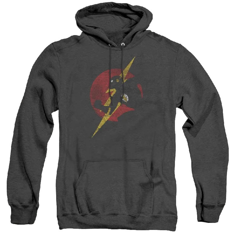 Flash, The Flash Symbol Knockout - Heather Pullover Hoodie Sarouel Sleeve Pullover
