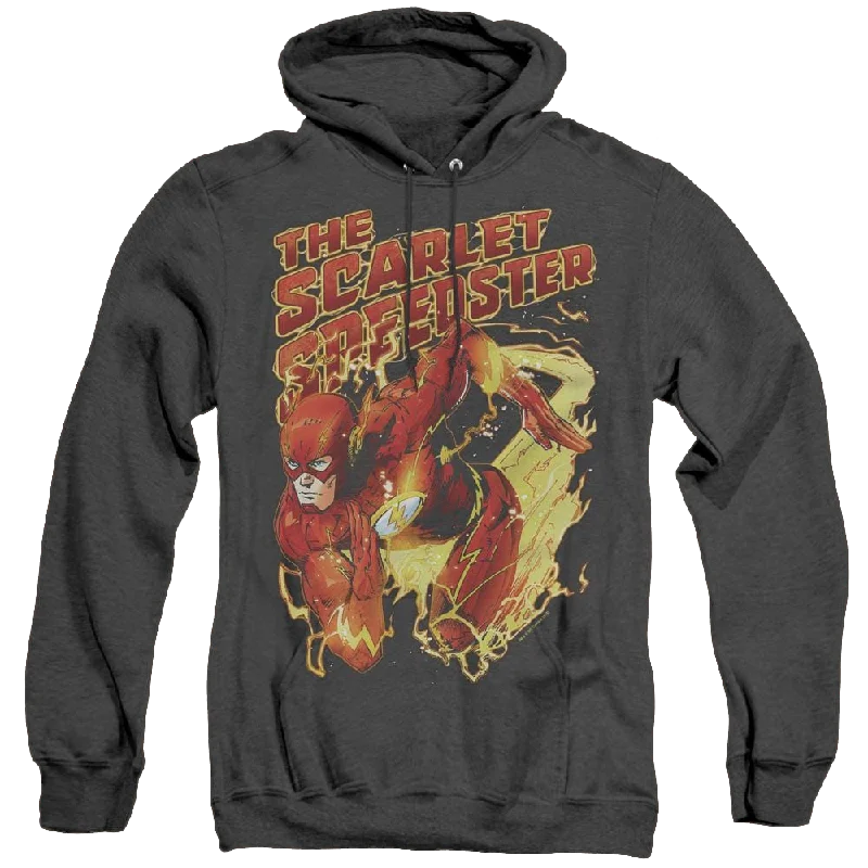 Flash, The Scarlet Speedster - Heather Pullover Hoodie Gathered Sleeve Pullover