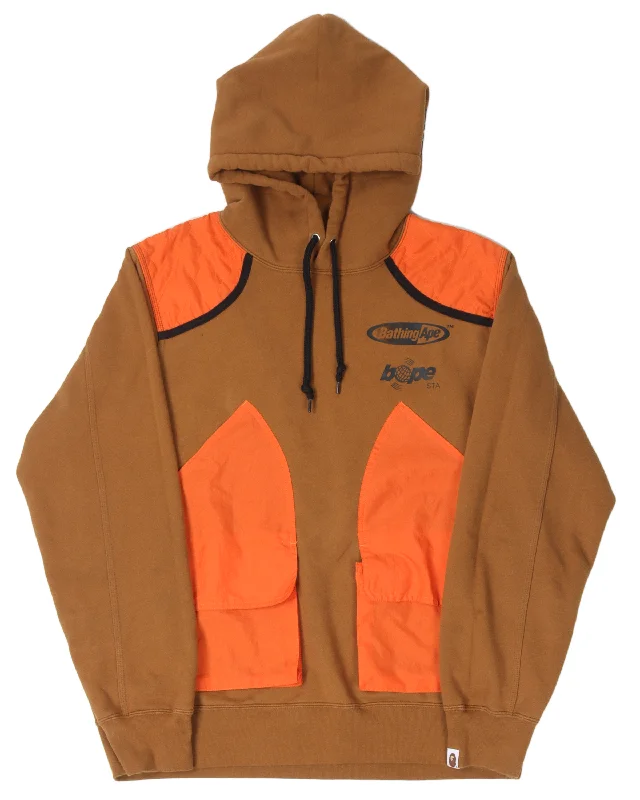"Manhunt" Cargo-Pocket Hoodie Hoodie with Hem Elastic Stretchable Comfortable