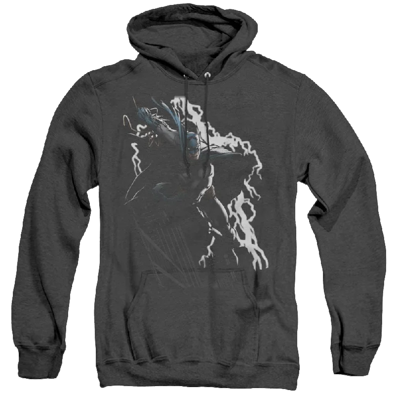 Dc Batman Lighting Crashes - Heather Pullover Hoodie Oblong Neck Pullover