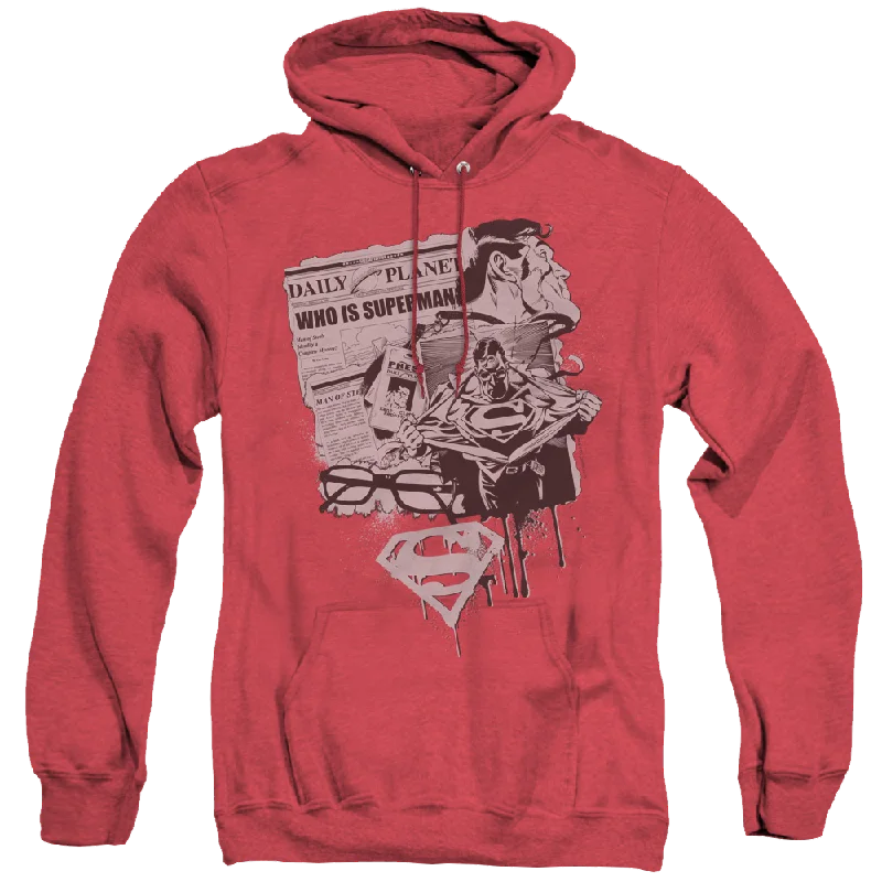 Superman Identity - Heather Pullover Hoodie Fleece Warm Pullover