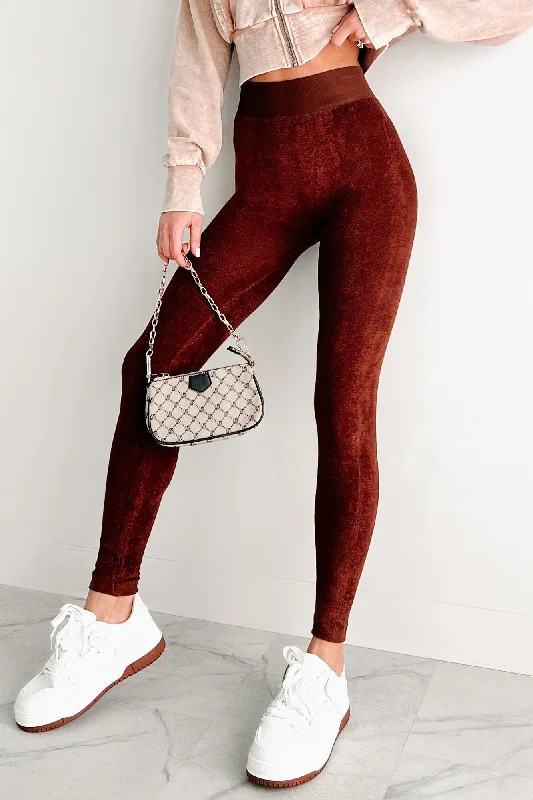 Chill Vibes Textured Seamless Leggings (Brown) Elegant Stretchy Faux Leather Leggings Chill Vibes Textured Seamless Leggings (Brown) Elegant Stretchy Faux Leather Leggings