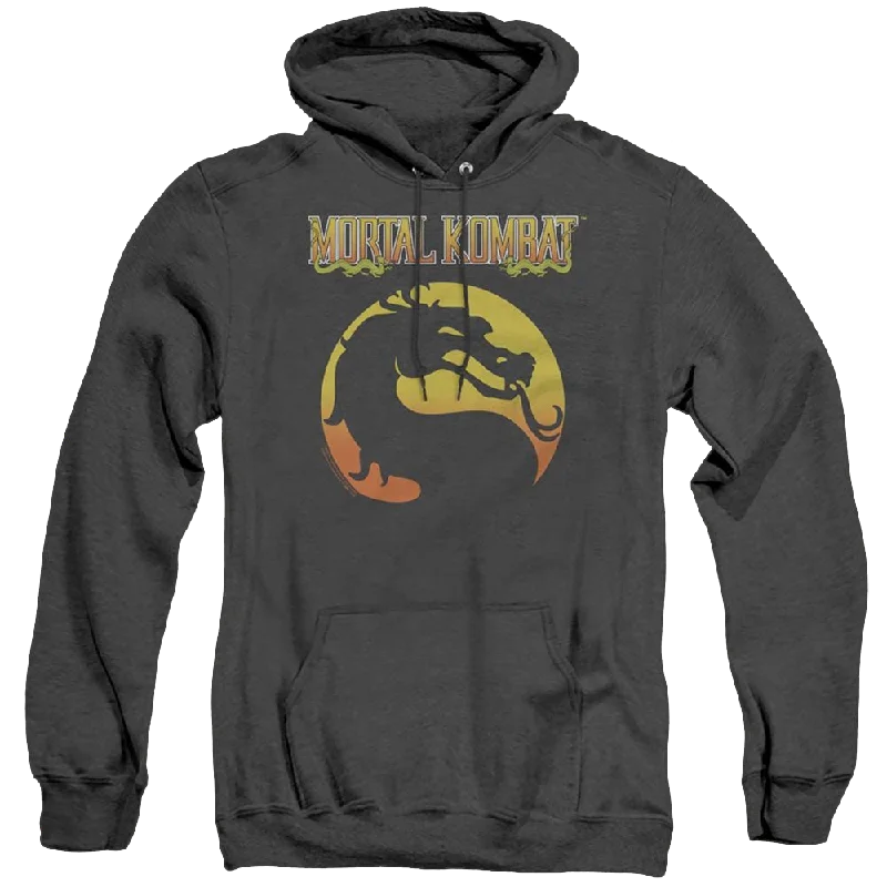 Mortal Kombat Logo - Heather Pullover Hoodie V-Neck Stylish Pullover