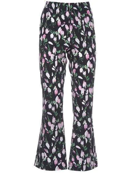 Floral Print Cropped Trousers Trousers New Arrival