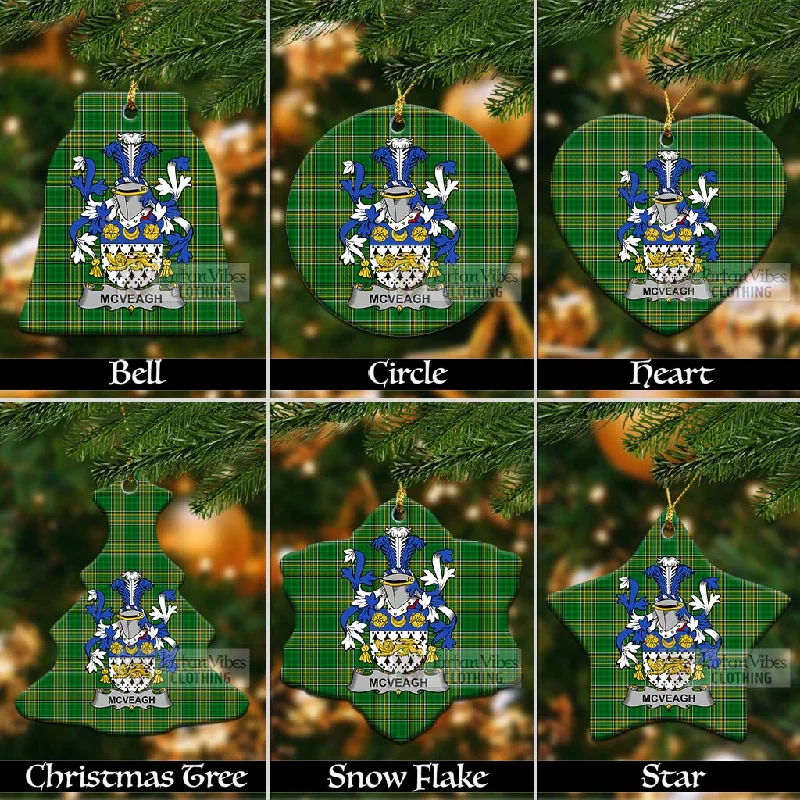McVeagh Irish Clan Tartan Christmas Ceramic Ornament with Coat of Arms Sleeveless Short Sleeve Long Sleeve McVeagh Irish Clan Tartan Christmas Ceramic Ornament with Coat of Arms Sleeveless Short Sleeve Long Sleeve