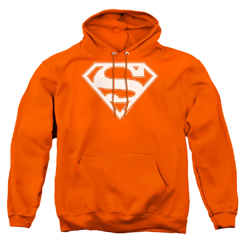 Superman Orange & White Shield - Pullover Hoodie One Shoulder Top